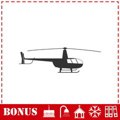Helicopter icon flat