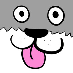 Cartoon Stylized Grey Dog Background
