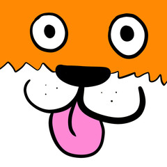 Cartoon Stylized Orange Dog Background