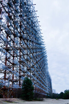 Moscow Eye so called Duga 3 or Chernobyl 2. Old Soviet military radar located near Pripyat village. Ukraine