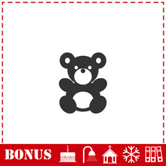 Teddy Bear icon flat