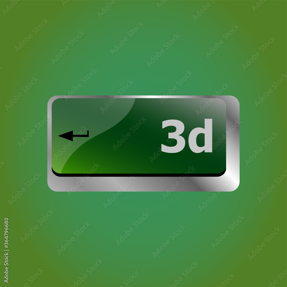 Poster 3d words symbol on a button computer keyboard