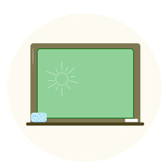 The green chalkboard. School Board. Vector illustration.
