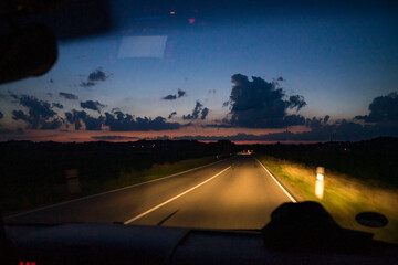 Fototapeta na wymiar driving in the night