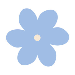 blue flower design, natural floral nature plant ornament garden decoration and botany theme Vector illustration