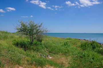 Obraz premium Hills on the Black Sea coast in Odessa region.