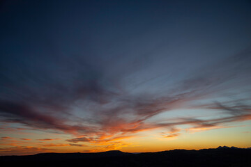 Sunset on top of a mountain