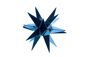 Obraz premium blue crystal snowflake isolated on white background