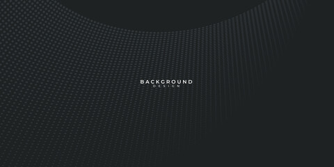 Black grey 3D digital technology abstract background. Dynamic wave of glowing points. Futuristic background for presentation design. 