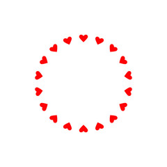 many hearts in the shape of a circle vector illustration
