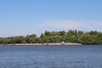 Fototapeta na wymiar banks of the Oka River in summer