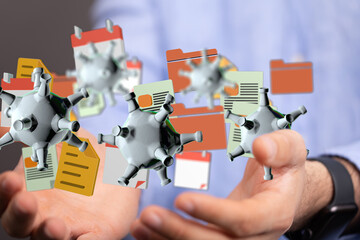 Financial stock graph has down from virus corona outbreak..