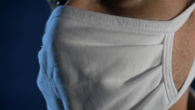 Man using mouth covers in pandemic time