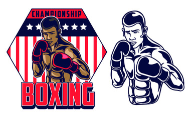 boxing championahip vector badge emblem