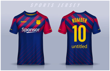 t-shirt sport design template, Soccer jersey mockup for football club. uniform front and back view.