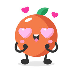 orange and love doodle mascot characters