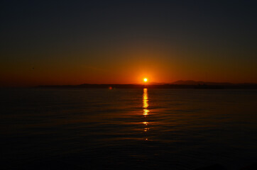 Canakkale sunrise, morning hours, red colors, sunrise, orange, red, yellow colors
