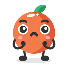 orange and sad doodle mascot characters