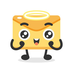 the envelope and happy mascot character