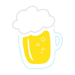 ビールの手描きイラストアイコンセット【白背景】beer flat illustration vector icon