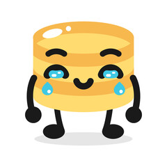 the coin mascot character is crying