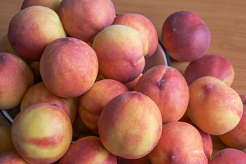 Ripe sweet whole peaches