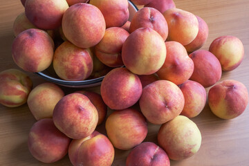 Ripe sweet whole peaches
