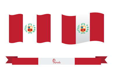 Flag of Peru. Peruvian national symbol vector illustration.