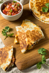 Homemade Vegetarian Quesadilla with Cheese