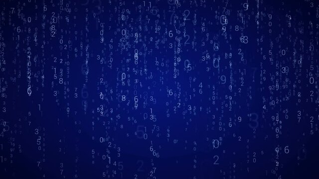 Matrix Looping animation.Zoom in through cyberspace.HUD technological background.Blue.