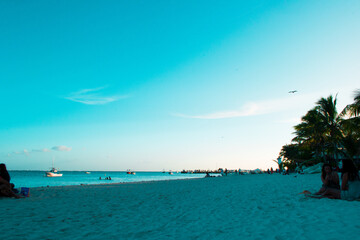 amanecer en la playa