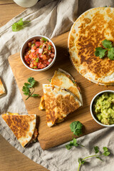 Homemade Vegetarian Quesadilla with Cheese