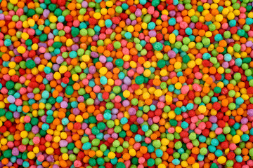 Fototapeta na wymiar Colorful candies abstract background, copy space. Sweets abstract texture. Top view, flat lay