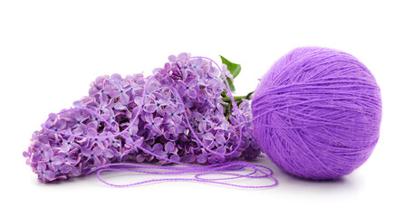 Purple lilac with a ball.