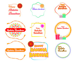 Indian festival offer banner /greeting background concept for raksha bandhan with brother sister, sacred love band on beautiful geometrical backdrop, written text means rakhi