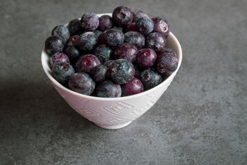 frozen blueberries in a bowl