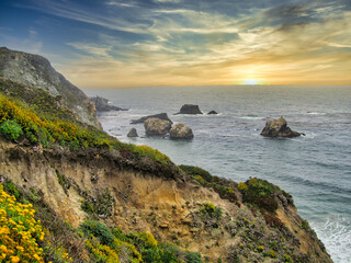 Fototapeta na wymiar Beach Area in the coast of California. USA