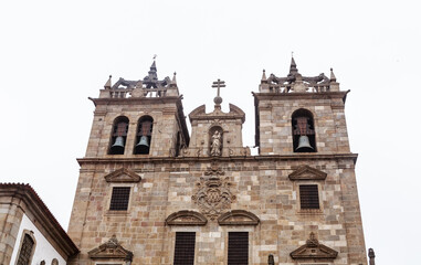 Fototapeta na wymiar Facade of the Cathedral of Braga, Braga, Braga District, Portugal,