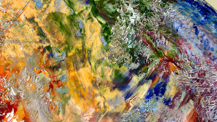 Colorful abstract background wallpaper. Modern motif visual art.  Mixtures of oil paint. Trendy...