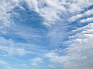 Heart-shaped clouds in the blue sky during the day