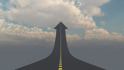 Fototapeta premium Road in shape of arrowMoment of creation