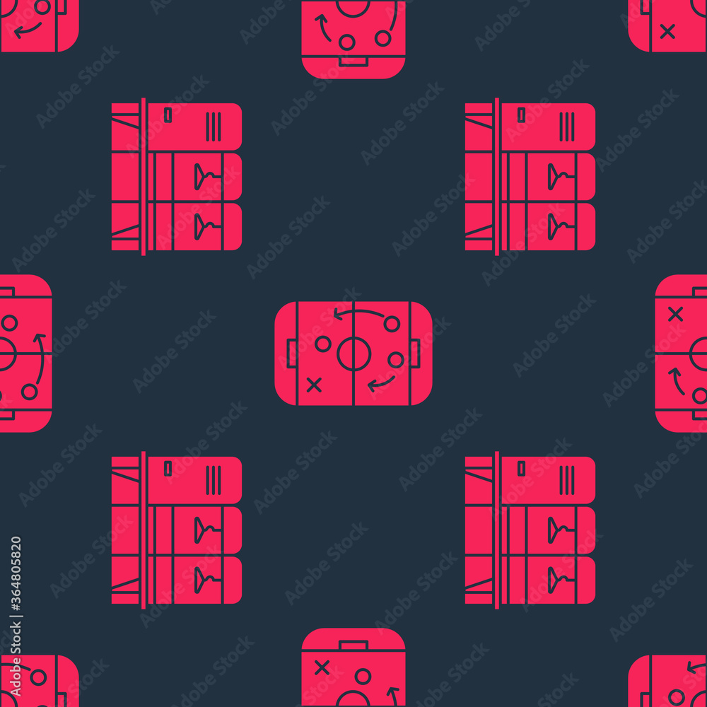 Poster set locker or changing room and planning strategy on seamless pattern. vector.