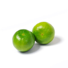 Two lemons on white background 