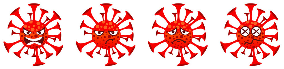 Corona Virus covid-19 2d Emotional face illustration