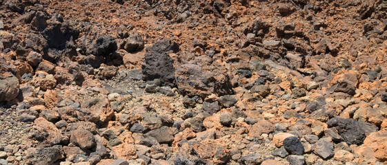 Lavagestein in braun und schwarz, Teide Teneriffa