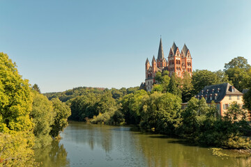 Fototapeta premium Limburg, Germany - a beautiful cathedral on the river Lahn.