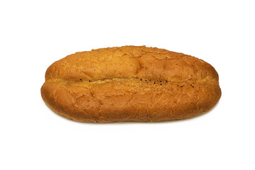 Top view fresh bread isolated on white background