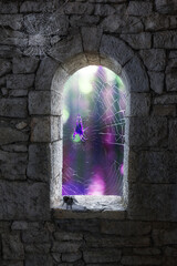 Stone war tower window