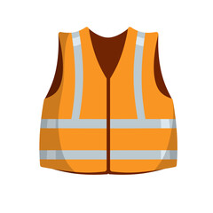 Orange work clothes with stripes. Element of the uniform of the Builder and technical personnel. Flat icon illustration