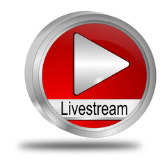 Livestream Button - 3D illustration